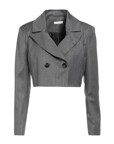 Motel Woman Blazer Grey Size M Polyester, Viscose, Elastane In Gray
