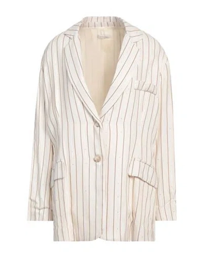Motel Woman Blazer Ivory Size Onesize Viscose, Polyester, Metal In White