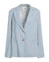 Motel Woman Blazer Sky Blue Size S Viscose, Polyester In Blue