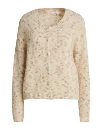Motel Woman Cardigan Beige Size Onesize Acrylic, Polyamide, Mohair Wool, Wool, Elastane In White