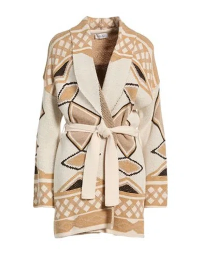 Motel Woman Cardigan Beige Size Onesize Acrylic, Wool, Viscose, Elastane In Multi