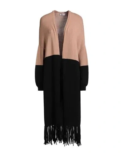 Motel Woman Cardigan Black Size Onesize Viscose, Polyester, Nylon In Brown