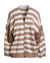 Motel Woman Cardigan Camel Size Onesize Viscose, Polyester, Nylon In Multi