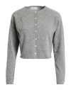 Motel Woman Cardigan Grey Size Onesize Wool, Viscose, Polyamide, Cashmere In Gray