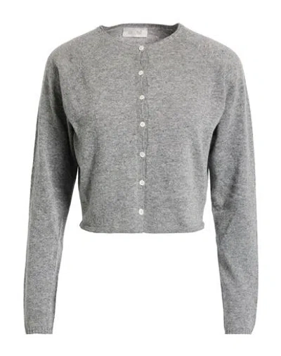 Motel Woman Cardigan Grey Size Onesize Wool, Viscose, Polyamide, Cashmere In Gray