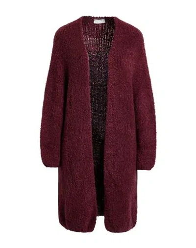 Motel Woman Cardigan Plum Size Onesize Acrylic, Wool, Polyamide In Burgundy
