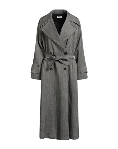 Motel Woman Coat Black Size S Polyester, Viscose, Elastane In Gray