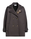Motel Woman Coat Charcoal Size M Polyamide, Polyester, Viscose, Elastane In Gray