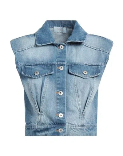 Motel Woman Denim Outerwear Blue Size M Cotton