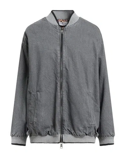 Motel Woman Denim Outerwear Grey Size M Cotton In Gray
