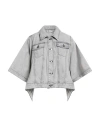 Motel Woman Denim Outerwear Grey Size M Cotton In Gray