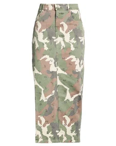 Motel Woman Denim Skirt Military Green Size S Cotton, Elastane