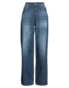 Motel Woman Jeans Blue Size M Cotton In Blue