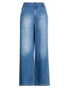 Motel Woman Jeans Blue Size M Cotton In Blue