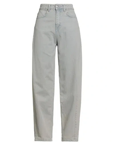 Motel Woman Jeans Blue Size Xs Cotton In Gray