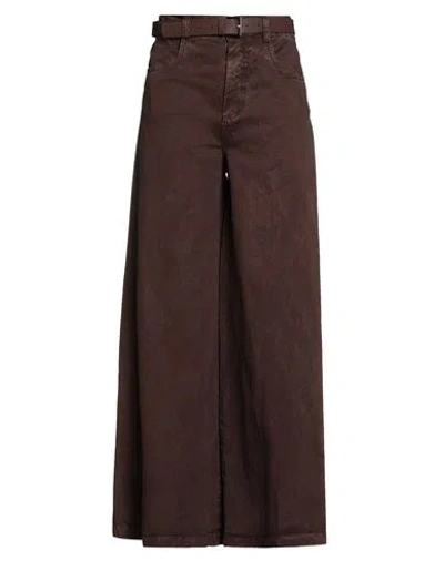 Motel Woman Jeans Chocolate Brown Size M Cotton
