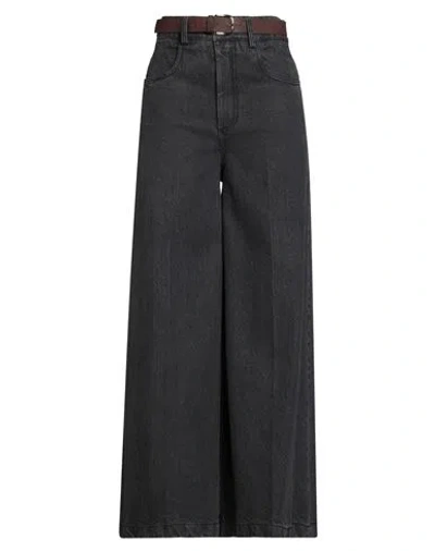 Motel Woman Jeans Grey Size M Cotton In Black