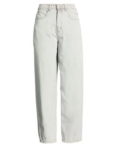 Motel Woman Jeans Light Grey Size S Cotton In Gray