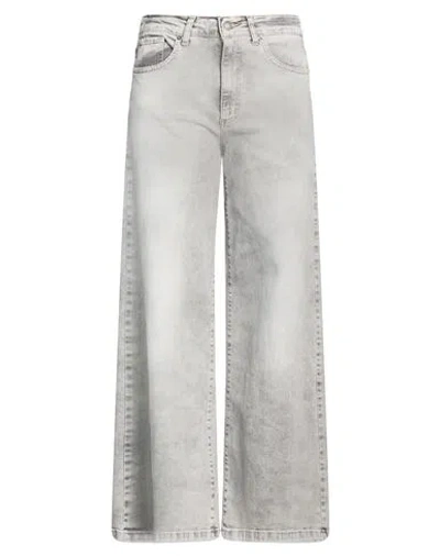 Motel Woman Jeans Light Grey Size S Cotton, Elastane