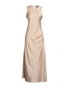 Motel Woman Maxi Dress Cream Size M Polyester In Brown