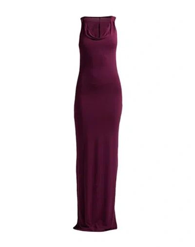 Motel Woman Maxi Dress Plum Size M Bamboo, Elastane In Burgundy