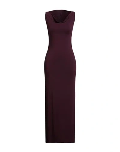 Motel Woman Maxi Dress Plum Size S Bamboo, Elastane In Purple