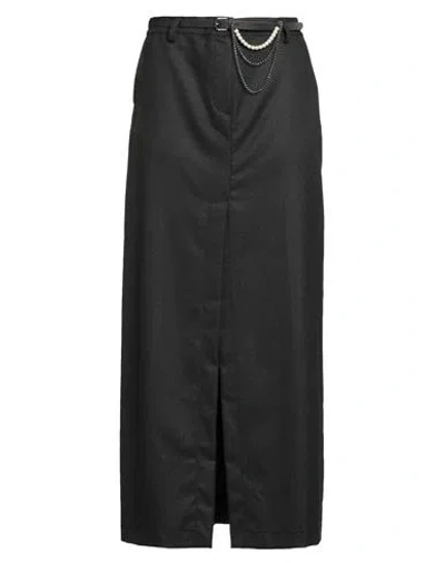 Motel Woman Maxi Skirt Charcoal Size M Polyester, Viscose, Elastane In Gray