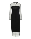 Motel Woman Midi Dress Black Size M Polyester In Black