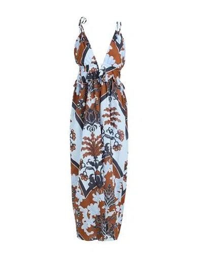Motel Woman Midi Dress Brown Size M Cotton