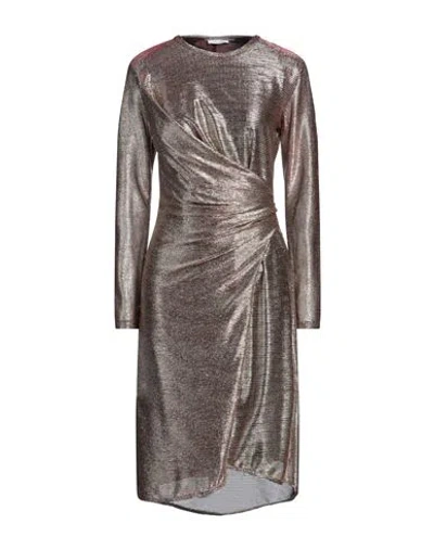 Motel Woman Midi Dress Gold Size M Polyester