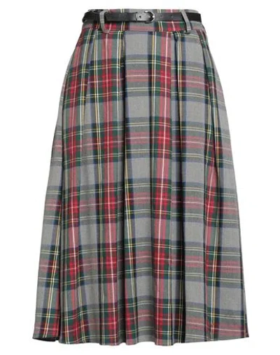 Motel Woman Midi Skirt Grey Size M Polyester, Viscose, Elastane In Gray