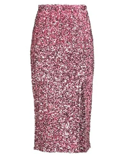 Motel Woman Midi Skirt Pink Size M Polyester, Elastane