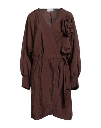 Motel Woman Mini Dress Brown Size S Modal, Polyester