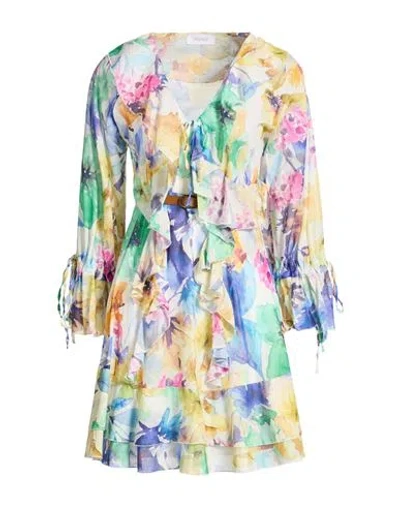 Motel Woman Mini Dress Yellow Size 00 Cotton