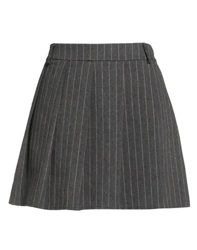 Motel Woman Mini Skirt Grey Size M Cotton, Polyester, Acrylic In Gray