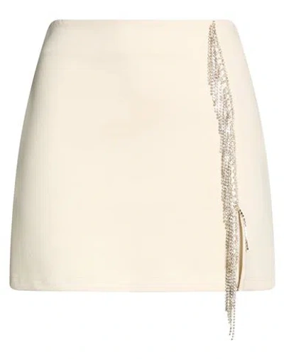 Motel Woman Mini Skirt Ivory Size M Viscose, Nylon, Elastane In Neutral