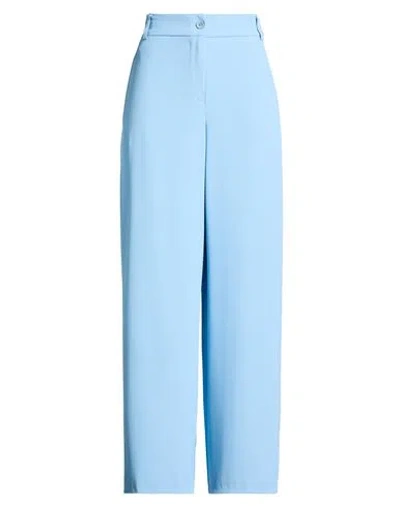 Motel Woman Pants Azure Size M Polyester, Elastane In Blue