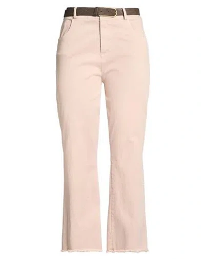 Motel Woman Pants Blush Size M Cotton, Elastane In Pink