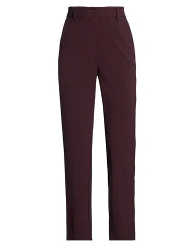 Motel Woman Pants Burgundy Size S Polyester, Viscose, Elastane In Red