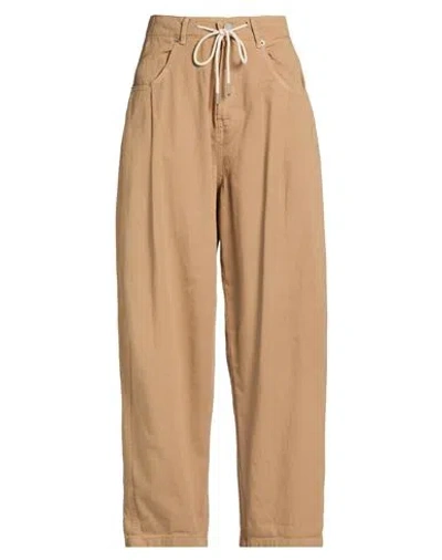 Motel Woman Pants Camel Size M Cotton In Brown