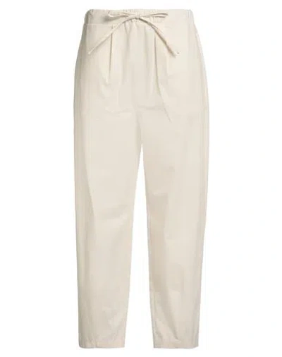 Motel Woman Pants Cream Size M Cotton, Elastane In Neutral