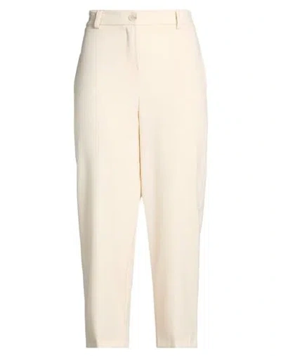 Motel Woman Pants Cream Size M Polyester, Viscose, Elastane In White