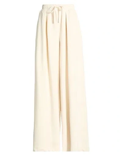 Motel Woman Pants Cream Size Onesize Cotton, Polyester In Neutral