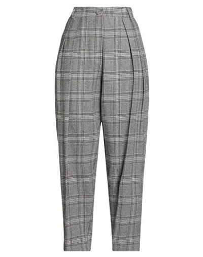 Motel Woman Pants Grey Size M Cotton, Polyester, Wool, Nylon In Gray