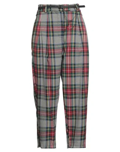 Motel Woman Pants Grey Size M Polyester, Rayon, Elastane In Multi