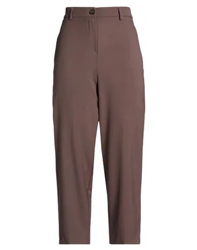 Motel Woman Pants Light Brown Size M Polyester, Viscose, Elastane