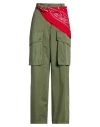 Motel Woman Pants Military Green Size M Cotton, Elastane