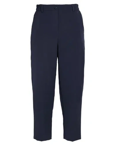 Motel Woman Pants Navy Size L Polyester, Elastane In Blue