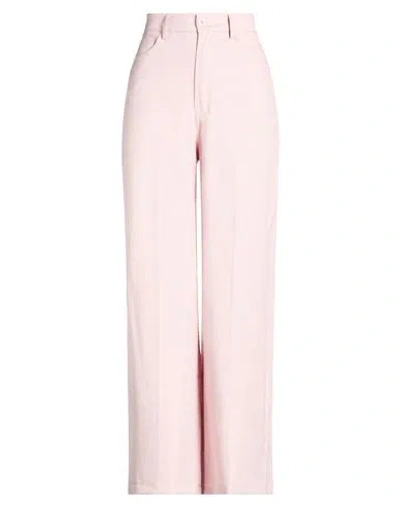 Motel Woman Pants Pink Size S Polyester, Cotton, Linen, Elastic Fibres