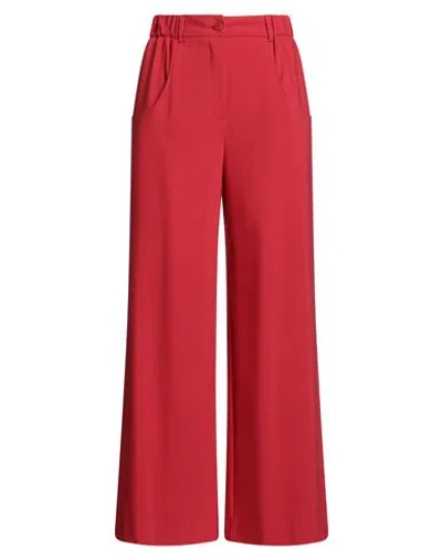 Motel Woman Pants Red Size M Polyester, Viscose, Elastane